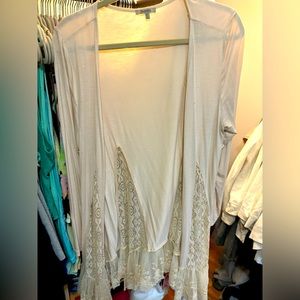 Lace light pink cardigan M